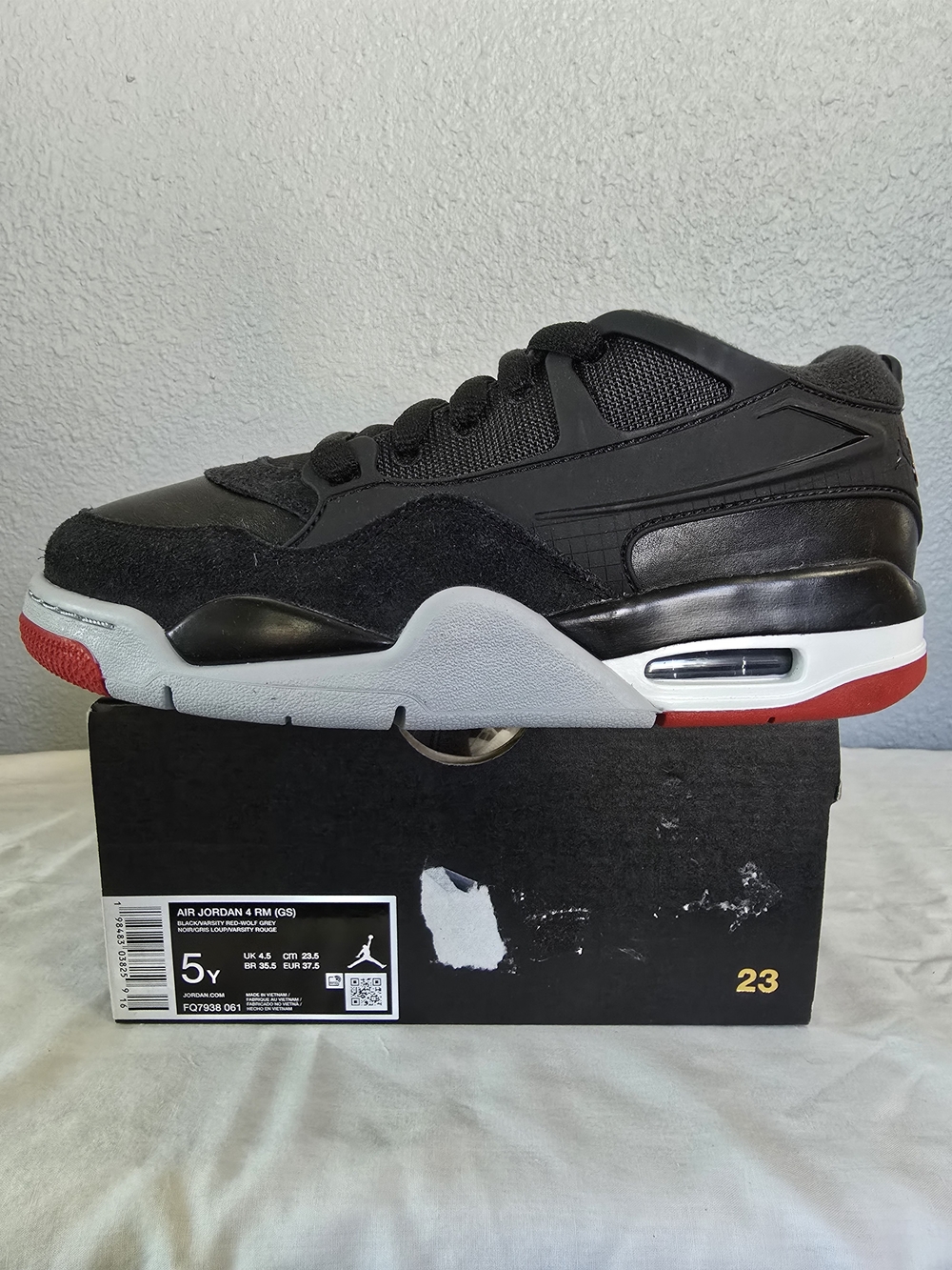 Jordan 4 Retro Low Shoes - Black/Gray/Red